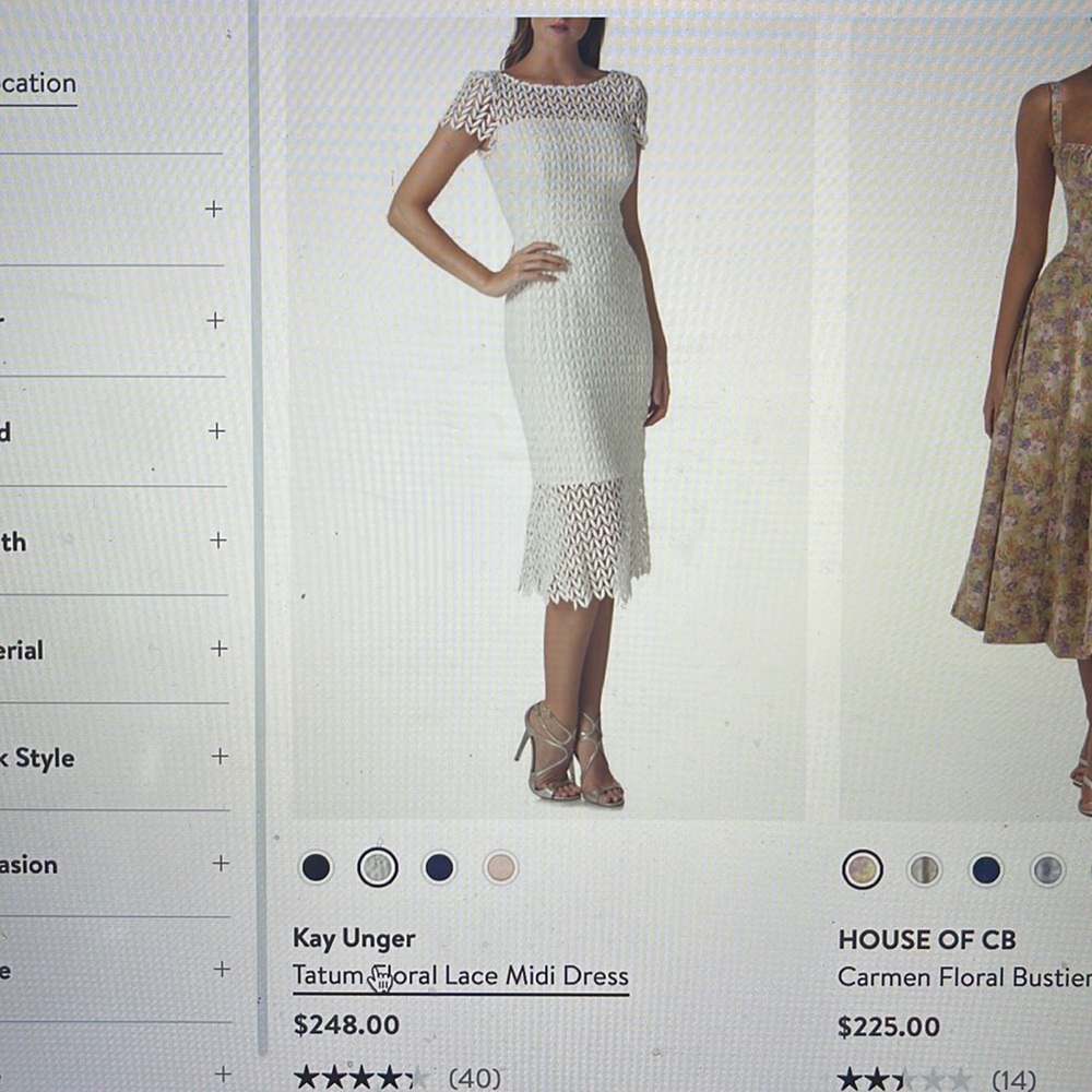 Kay Unger Tatum Lace Midi Dress